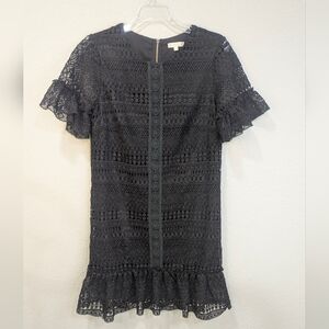 Elegant Black Lace Mini Dress